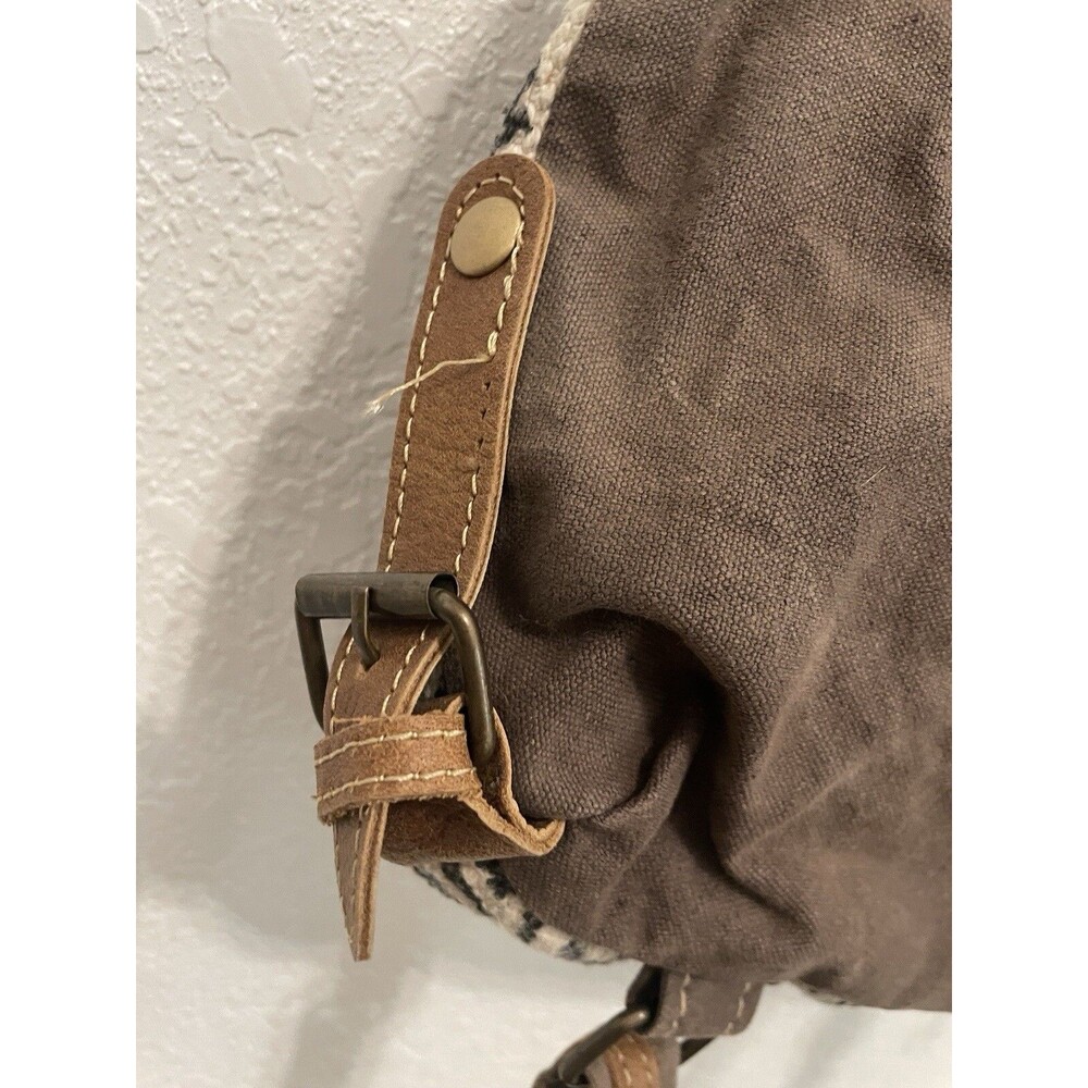 Cow Print Handbag Myra Bag leather Hairon Upcycled western Backpack Purse Bag - Picture 4 of 16